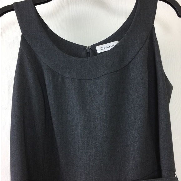 Calvin Klein Sleeveless Dark Grey Work Dress - Picture 2 of 8